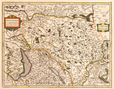 A Franche Comte (Franciaország) térképe (rézkarc alkotó: Frederick de Wit