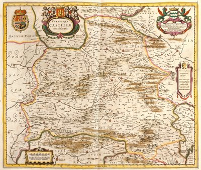 Kasztíliai Királyság térképe (Spanyolország) (rézkarc alkotó: Frederick de Wit