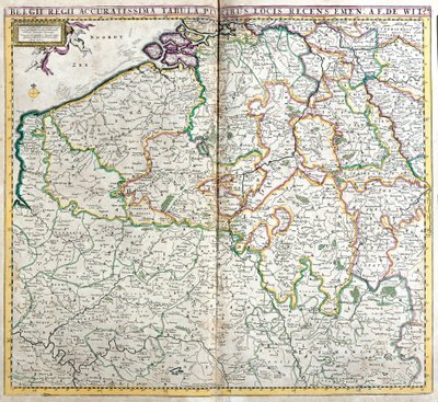 A Holland Királyság térképe (rézkarc alkotó: Frederick de Wit