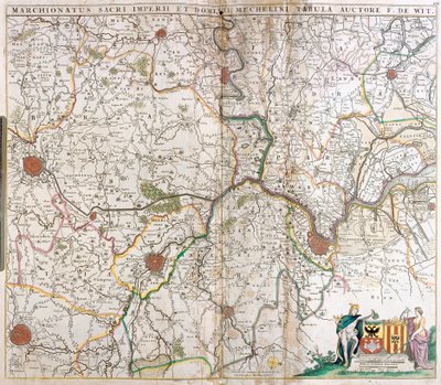 A Szent Germán Birodalom és Mechelen (Hollandia) őrgrófság térképe (rézkarc alkotó: Frederick de Wit