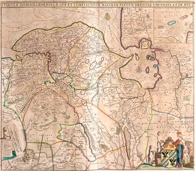 Groningen tartomány térképe (Hollandia) (rézkarc alkotó: Frederick de Wit