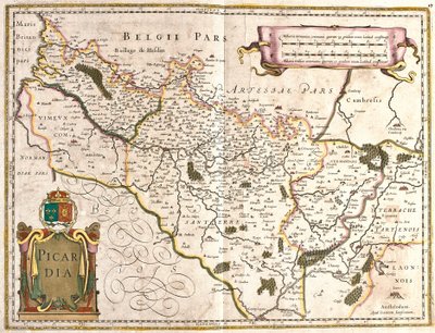 Picardie tartomány térképe (Franciaország) (rézkarc alkotó: Frederick de Wit