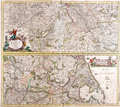 A Rhenanie térképe (Németország) (rézkarc alkotó: Frederick de Wit
