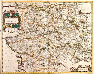 Az orleáni ország kormányának térképe (Franciaország) (rézkarc alkotó: Frederick de Wit