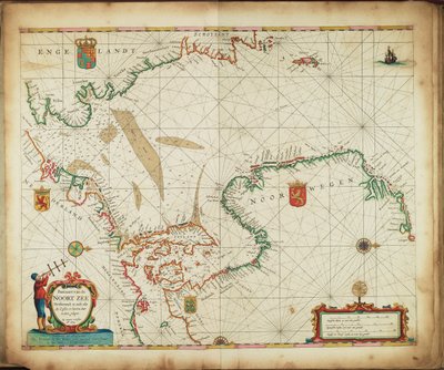 Pascaart van de Noort Zee verthoonende in zich alle de Custen en havens daer rontom gelegen. alkotó: Frederick de Wit