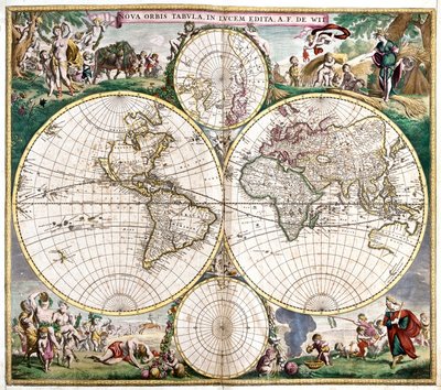 Planisphere World (rézkarc alkotó: Frederick de Wit
