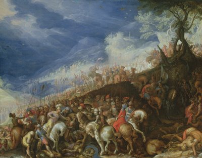 Nagy Sándor és kapitányai visszaszerzik Darius császárt alkotó: Frederick van Valkenborch