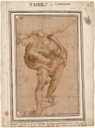 Un Hebreo, a Krisztus megmutatta az embereknek recto, Design for a Wall Dekoráció...verso. alkotó: Frederico Zuccaro
