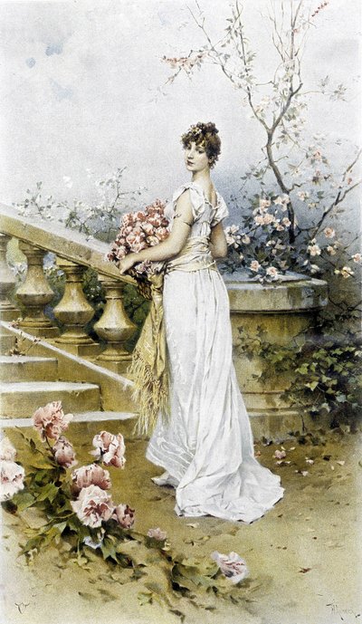 Nő – kora nyár allegóriája, Hubert Dys által illusztrált naptár, F. H. Kaemmerer festette alkotó: Frederik Hendrik Kaemmerer