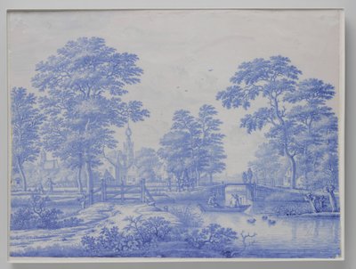 Emléktábla Overschie-re Rotterdam közelében Tányér kilátással Overschie-re alkotó: Frederik van Frytom (attributed to)