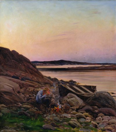 Esti hangulat (olaj, vászon) alkotó: Fredrik Kolstoe