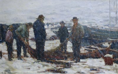 Halászok, 1900 körül (olaj, vászon) alkotó: Fredrik Kolstoe