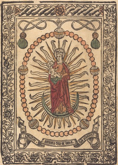 A Madonna és a gyermek rózsafüzérben alkotó: French 15th Century