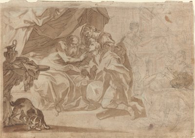 Jacob és Rebecca Izsák előtt [recto] alkotó: French 18th Century