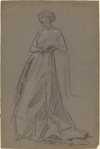 Álló nő a könyökére támaszkodva alkotó: French 19th Century