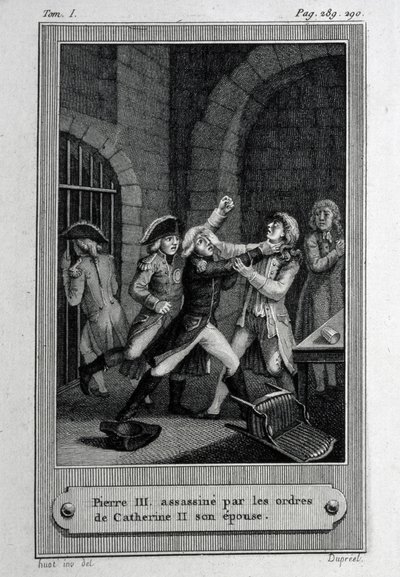 III. Péter Fjodorovics orosz császár meggyilkolása 1762. július 17-én alkotó: French Master