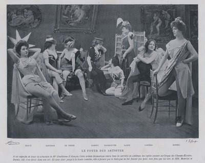 Színésznők a párizsi Theatre des Varietes zöldszobájában (f/w fotó) alkotó: French Photographer