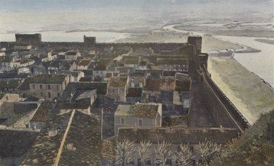 Aigues-Mortes, Kilátás a sáncokra, a város belsejéből alkotó: French Photographer