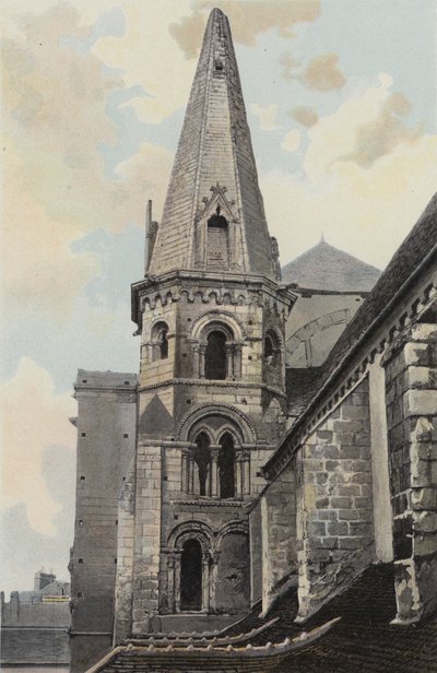 Auxerre, Saint-Eusebe templom, ÉNy-i kilátás (restaurálás előtt) alkotó: French Photographer