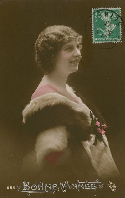 Bonne Annee. Francia boldog új évet küldött képeslap 1913-ban. alkotó: French Photographer