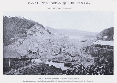 Panama óceánközi csatorna, zárművek (bw fotó) alkotó: French Photographer