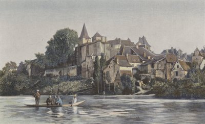 Carennac, A Lot bal partján fekvő város áttekintése alkotó: French Photographer