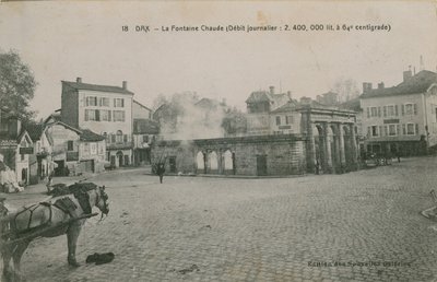 Dax - meleg vizű forrás (napi áramlás: 2400000 liter 64 Celsius fokon). 1913-ban feladott képeslap. alkotó: French Photographer