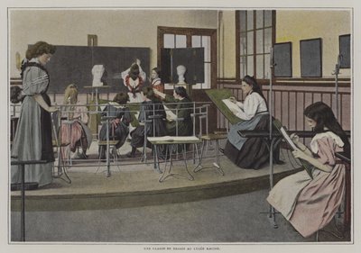 Rajzóra a Lycee Racine-ban, Párizs (színes fotó) alkotó: French Photographer