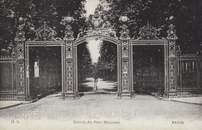 Bejárat, Parc Monceau, Párizs (f/w fotó) alkotó: French Photographer