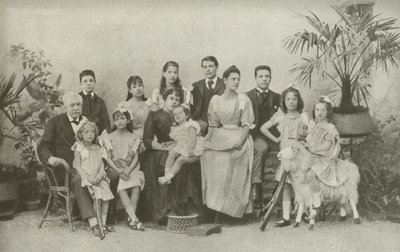 Ferdinand De Lesseps feleségével és gyermekeivel (f/w fotó) alkotó: French Photographer