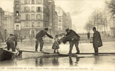 Párizs, Franciaország árvíz, 1910. január alkotó: French Photographer