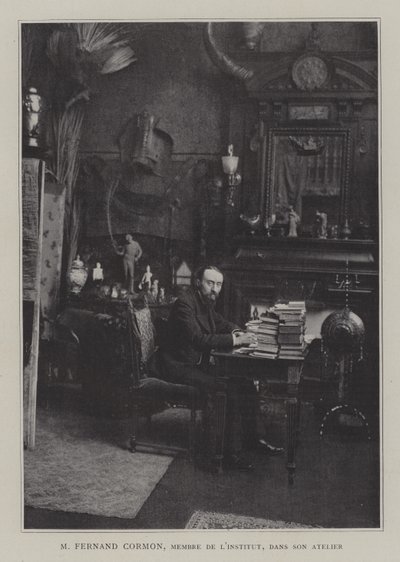 Fernand Cormon francia festő műtermében (színes litó) alkotó: French Photographer