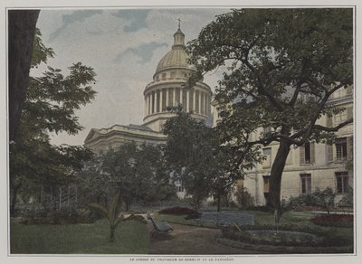 Henri IV Lycee igazgatójának kertje és a párizsi Pantheon kupolája (színes litó) alkotó: French Photographer