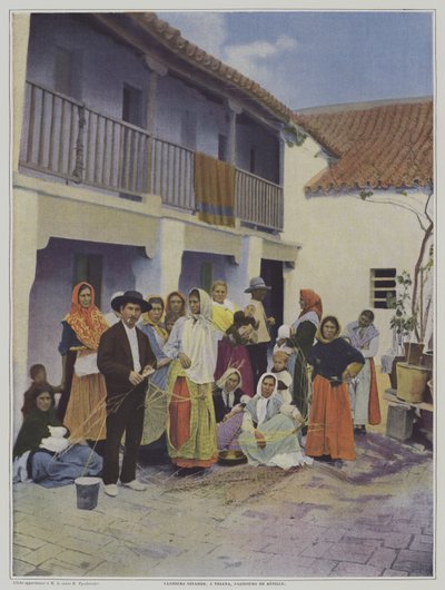 Cigányszövők Trianában, Sevilla külvárosában (színes litó) alkotó: French Photographer