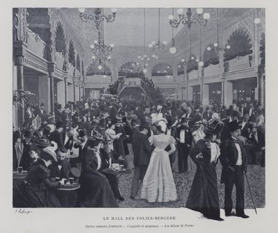 A Folies Bergere csarnoka, Párizs, egy szünetben (f/w fotó) alkotó: French Photographer