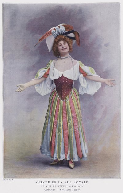 Jeanne Saulier Colombine szerepében a La Vieille Revue-ban (színes fotó) alkotó: French Photographer