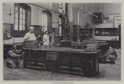 A Lycee Janson-de-Sailly konyhája, Párizs (f/w fotó) alkotó: French Photographer