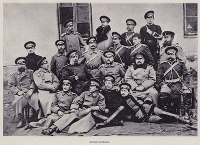 Az orosz hadsereg: tisztek csoportja (f/w fotó) alkotó: French Photographer