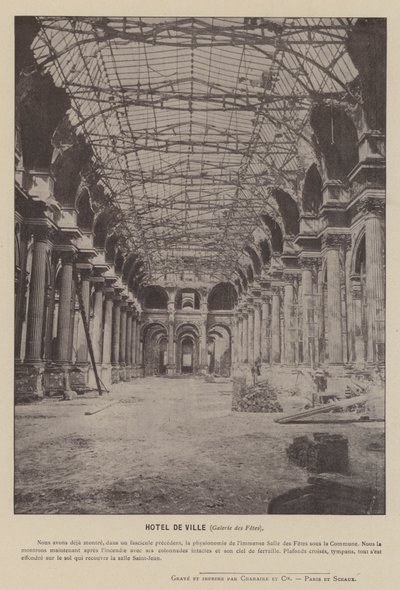 Párizs kommün, Hotel De Ville, Galerie des Fetes (f/w fotó) alkotó: French Photographer
