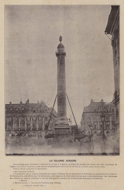 A párizsi kommün, La Colonne Vendome (f/w fotó) alkotó: French Photographer