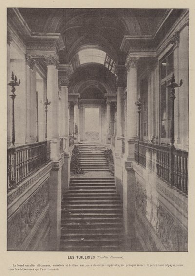 A párizsi kommün, a Tuileriák, a fő lépcsőház (f/w fotó) alkotó: French Photographer