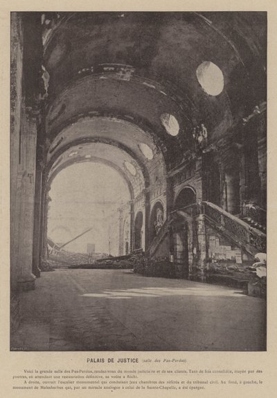 Párizs Kommün, Palais De Justice, Salle des Pas-Perdus (f/w fotó) alkotó: French Photographer