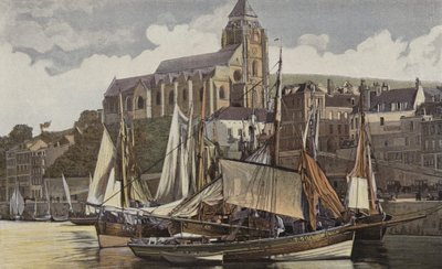 Le Treport, a templom és a kikötő alkotó: French Photographer
