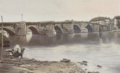 Limoges, Pont Saint-Martial, Kilátás a folyásiránnyal szemben (a Vienne bal partja) alkotó: French Photographer
