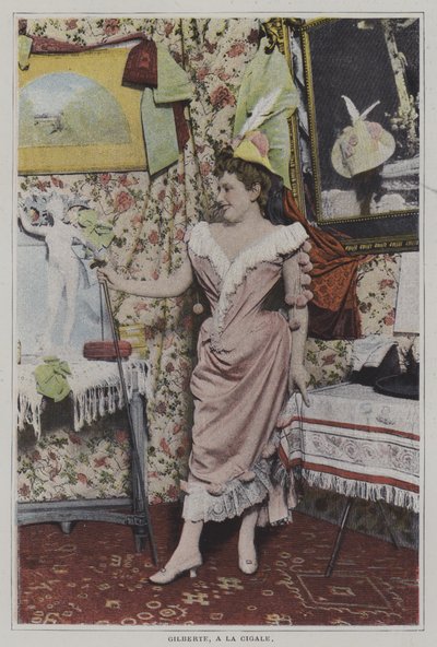 Mademoiselle Gilberte, a párizsi La Cigale francia énekesnője (színes fotó) alkotó: French Photographer