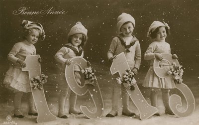 Újévi üdvözlőlap, 1913-ban küldték alkotó: French Photographer