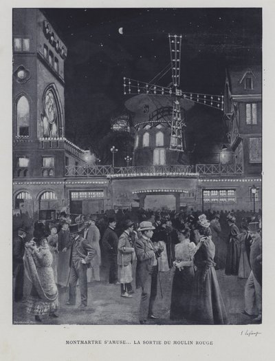 A Moulin Rouge-on kívül, Montmartre, Párizs (f/w fotó) alkotó: French Photographer