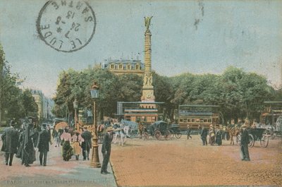 Párizs - Pont au Change és Place du Chatelet. 1913-ban feladott képeslap. alkotó: French Photographer