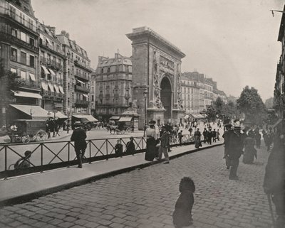 Párizs: Porte St Denis, ebédidő (f/w fotó) alkotó: French Photographer