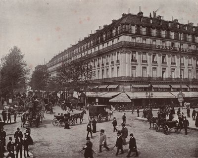 Párizs: A Grand Hotel és a Cafe de la Paix (f/w fotó) alkotó: French Photographer